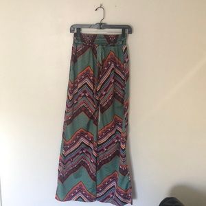 Forever 21 Women’s Wide Leg Pants Multi Colors EC Size Small S Blue Green